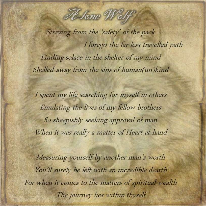 Visual Poem A-lone Wolf
