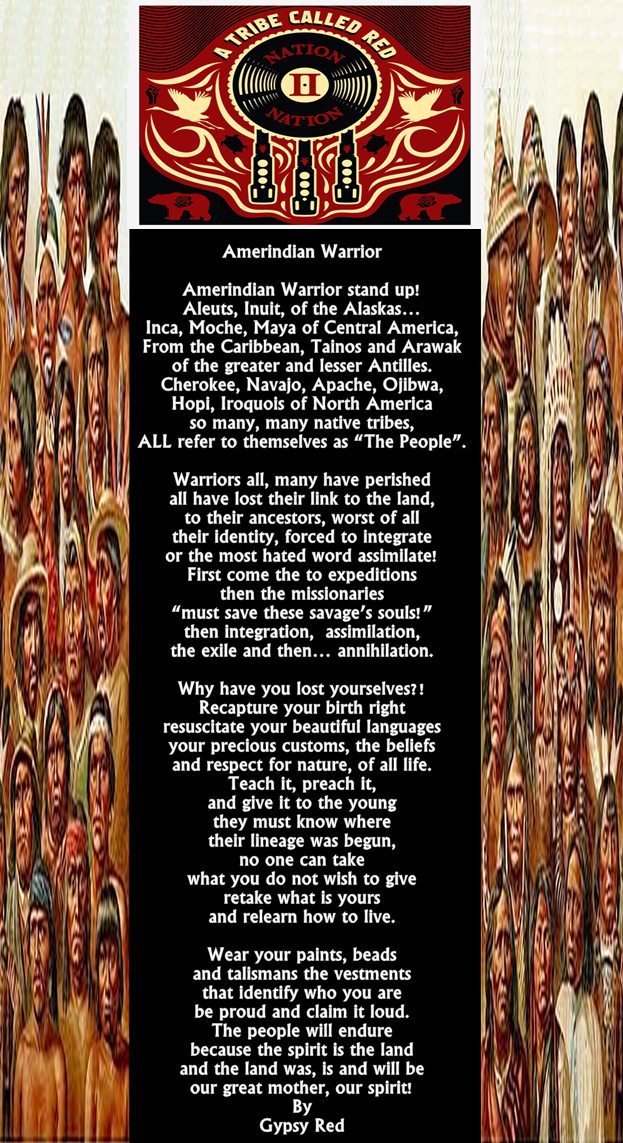 Visual Poem Amerindian Warrior