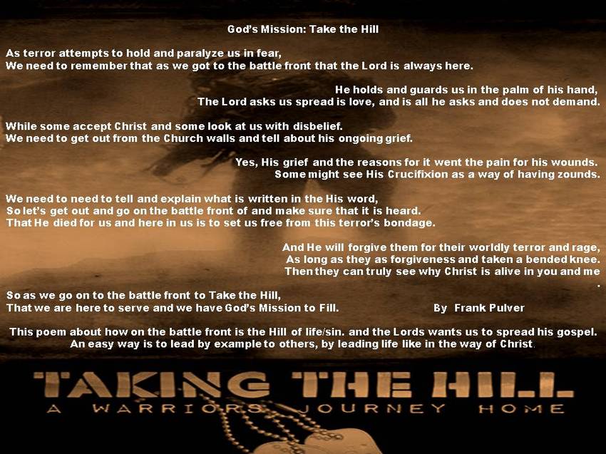 Visual Poem Gods Mission: Take the Hill