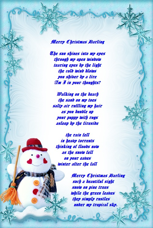 Self Poems : Merry Christmas Darling : DU Poetry