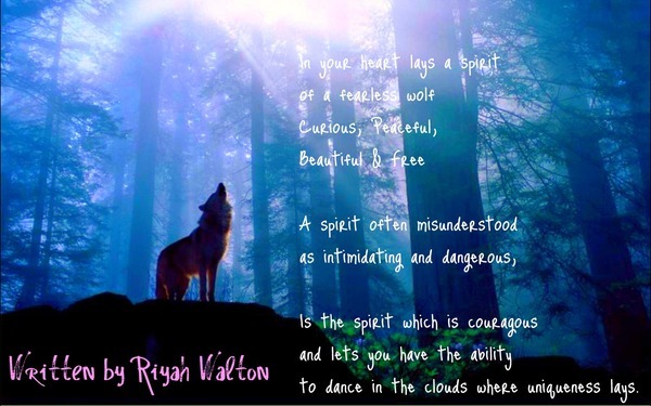 Visual Poem spirit of the wolf