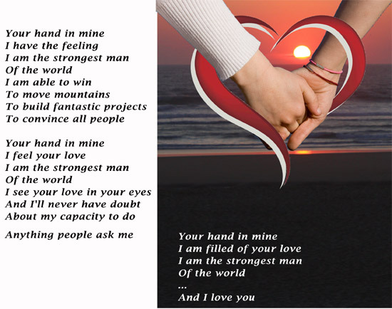 Visual Poem Your hand in mine