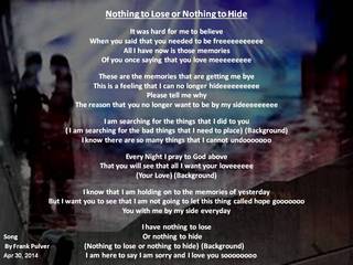 Image for the poem Nothing to Lose or Nothing to Hide