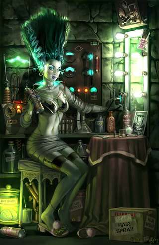 Image for the poem Monsters (An electrifying collaboration between Crowfly and Calamity Gin)