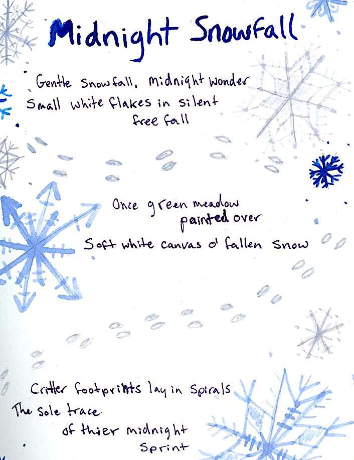 Visual Poem Midnight Snowfall