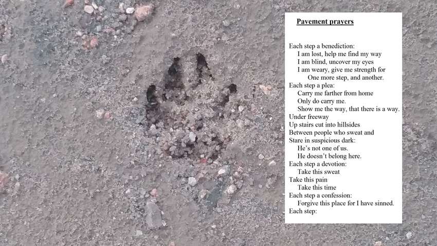 Visual Poem Pavement prayers