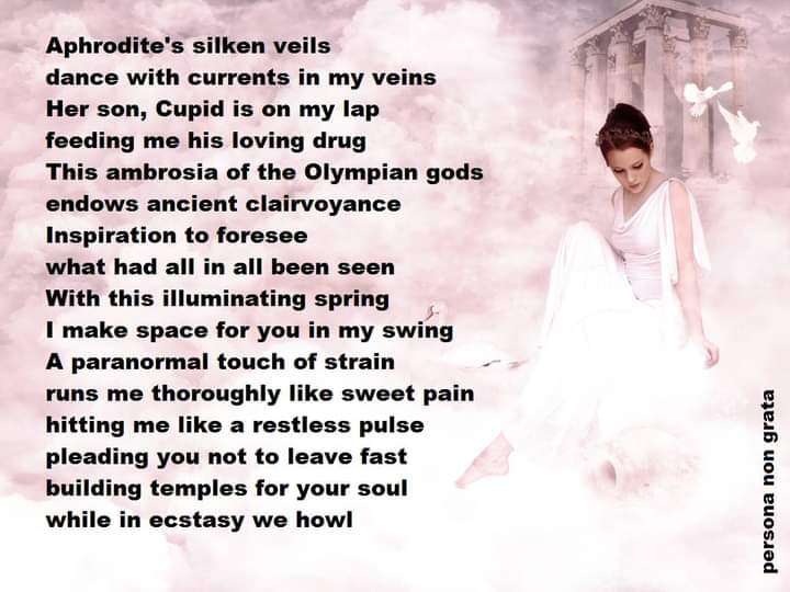 Visual Poem the goddess of love, Aphrodite 
