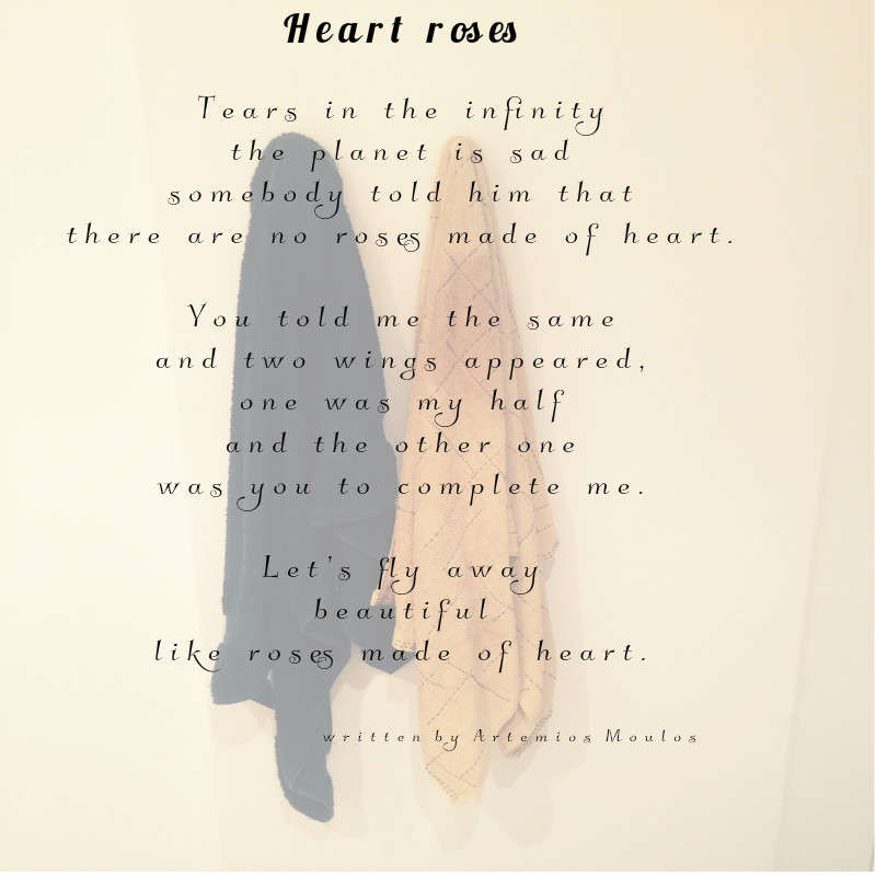 Visual Poem Heart roses