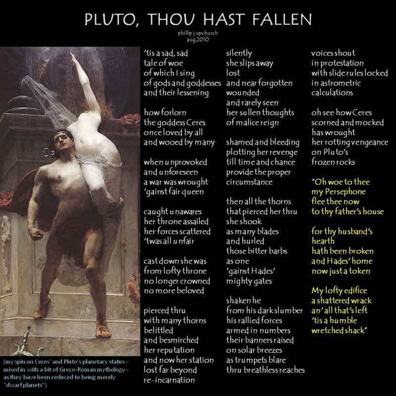 Visual Poem Pluto, Thou Hast Fallen