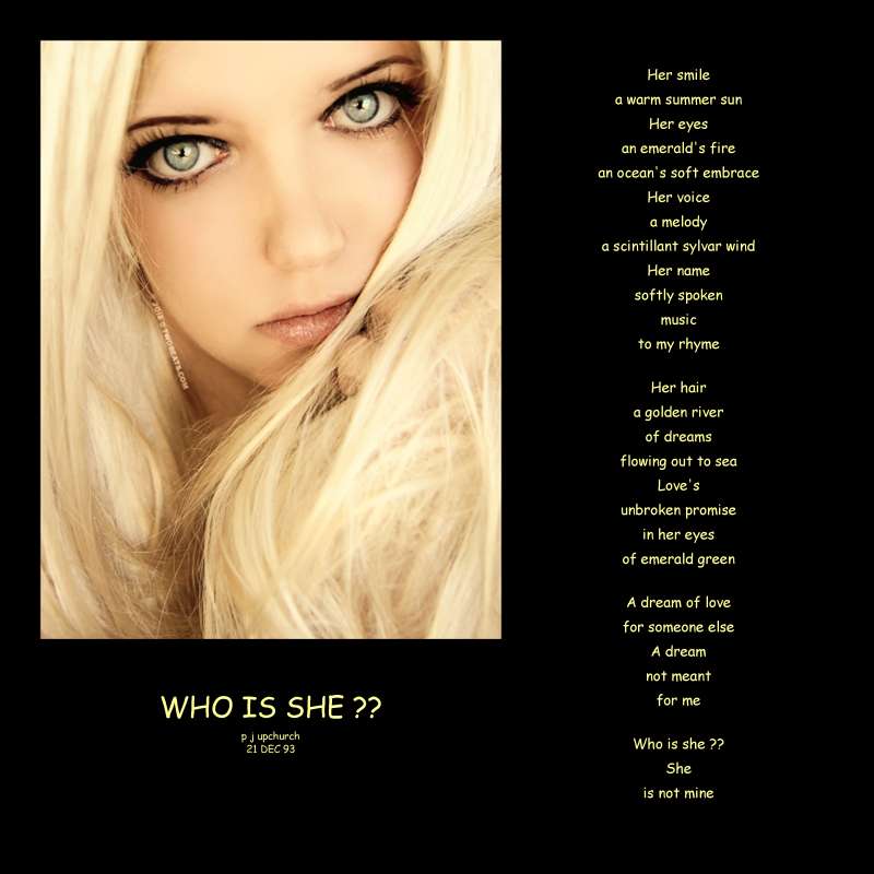 Visual Poem Who Is She ??