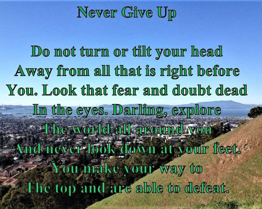 Visual Poem Never Give Up