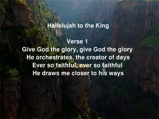 Image for the poem Hallelujah to the King 