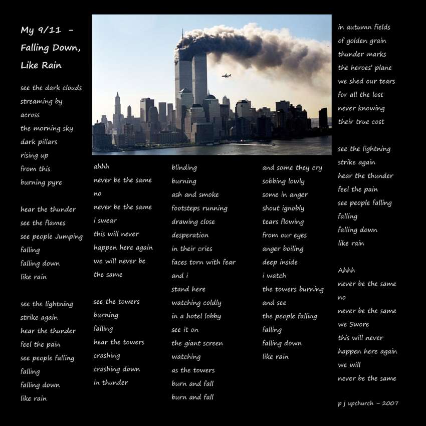 Visual Poem MY 9/11 - Falling Down, Like Rain...