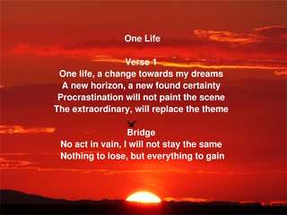 Image for the poem One Life 