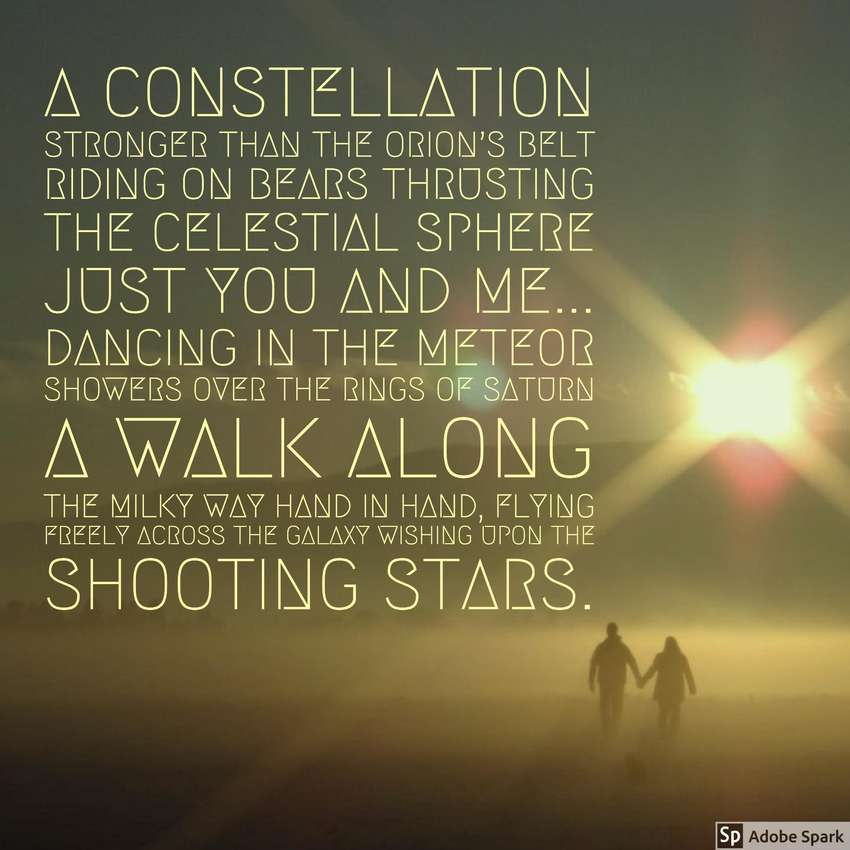 Visual Poem wishing upon all the shooting stars...