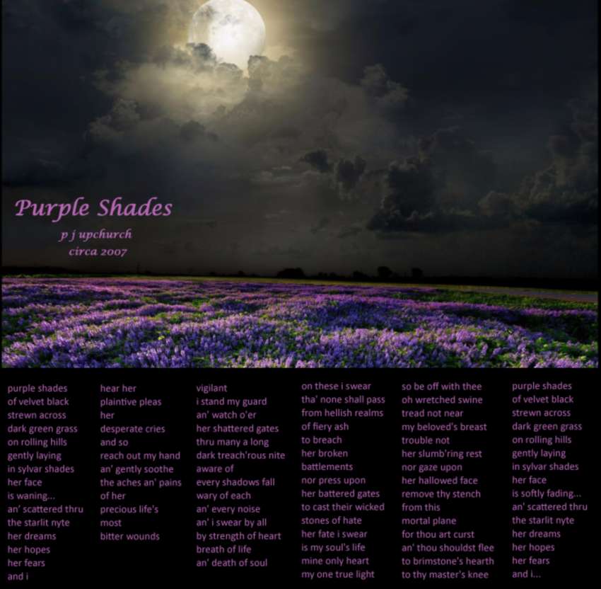 Visual Poem Purple Shades