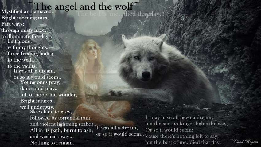 Visual Poem The Angel and the Wolf