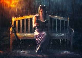 Image for the poem A Girl With Her Book