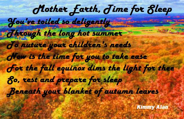 Visual Poem Mother Earth, Time for Sleep
