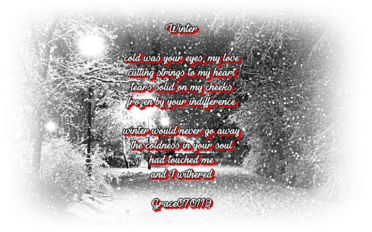 Visual Poem Winter in My heart