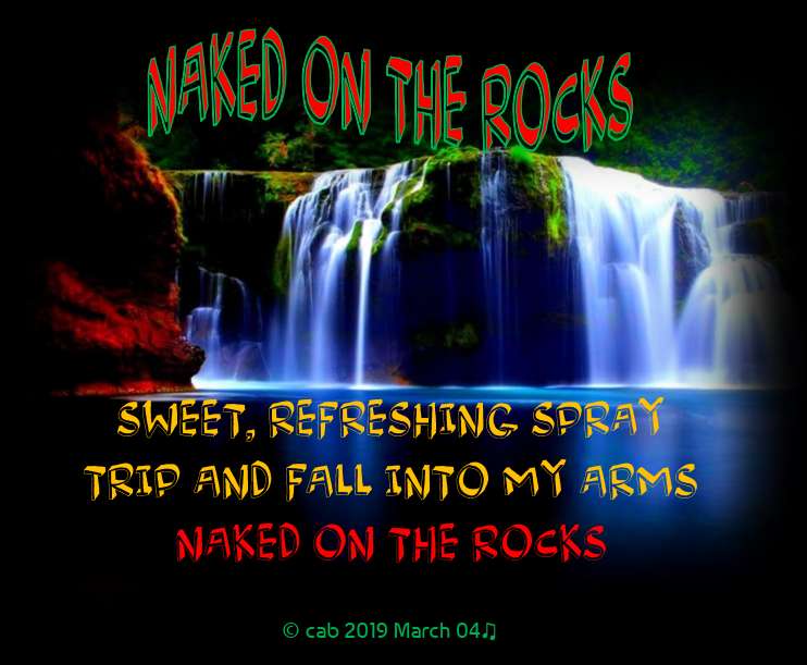 Visual Poem naked on the rocks