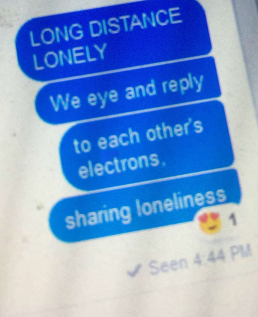 Visual Poem LONG DISTANCE LONELY