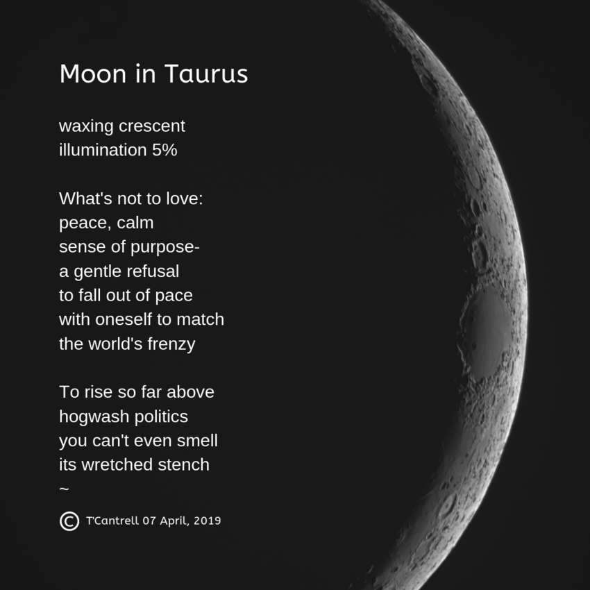 Visual Poem Moon in Taurus 