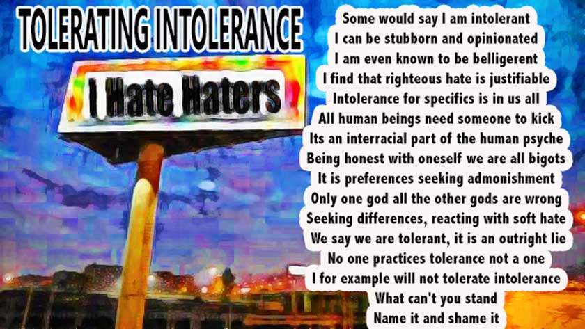 Visual Poem Tolerating Intolerance