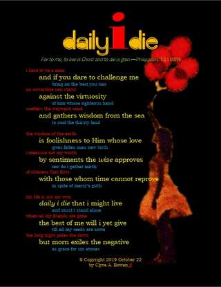 Image for the poem daily i die