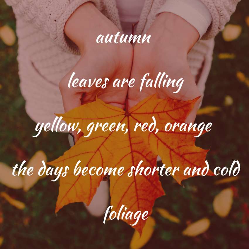 Visual Poem Autumn Cinquain 