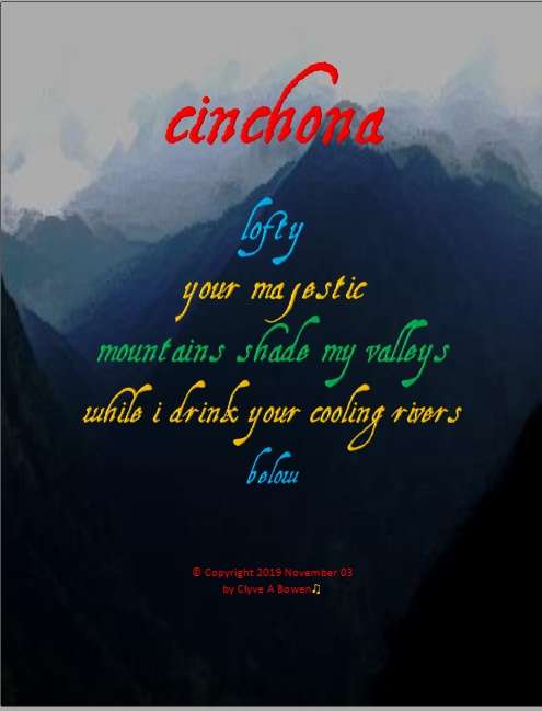 Visual Poem cinchona