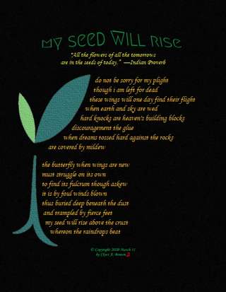 Upbeat Inspirational Poems : my seed will rise : DU Poetry