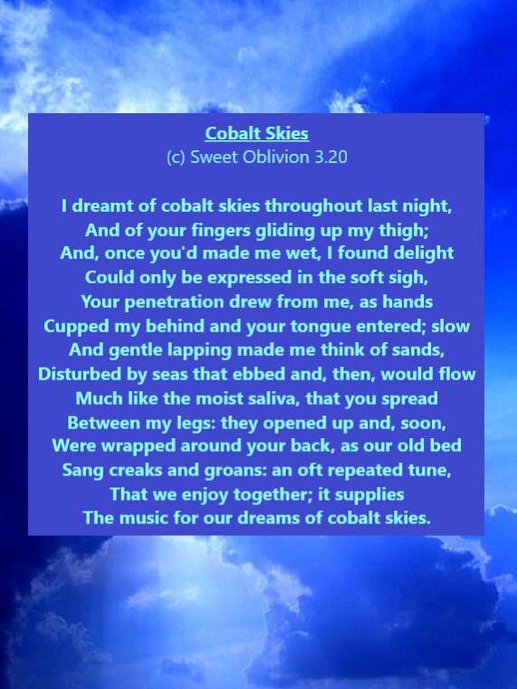 Visual Poem Cobalt Skies
