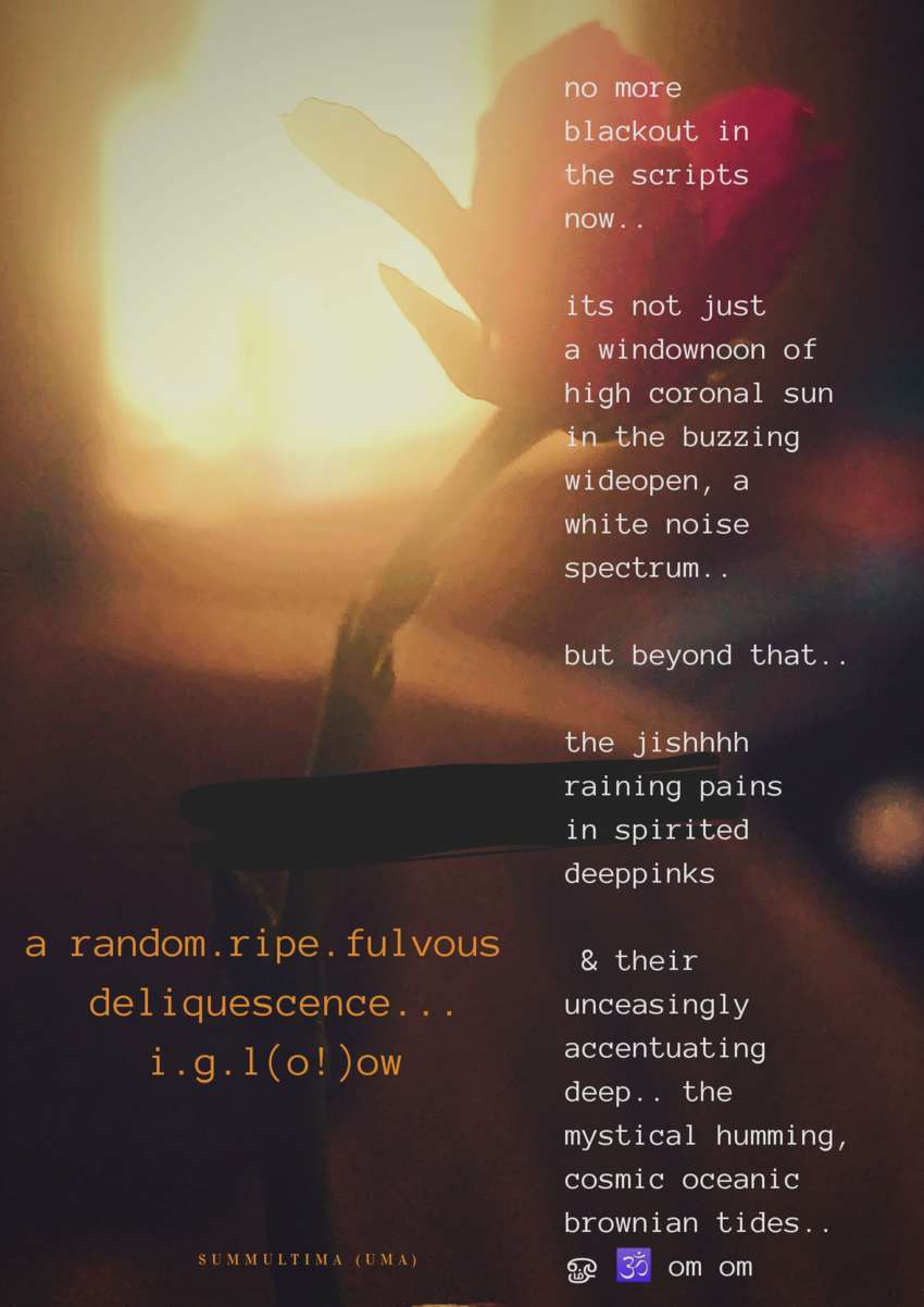 Visual Poem a. random. ripe. fulvous deliquescence... i.g.l(o!)ow