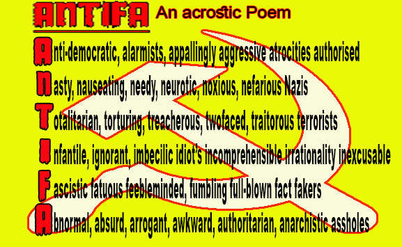 Visual Poem ANTIFA (an acrostic poem)