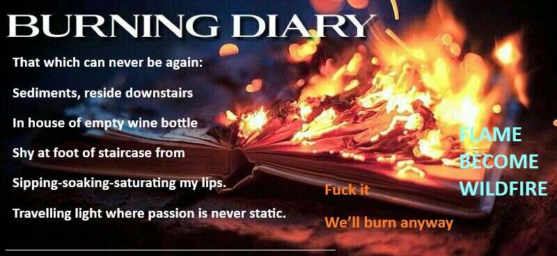 Visual Poem Burning Diary In A Shipless Ocean