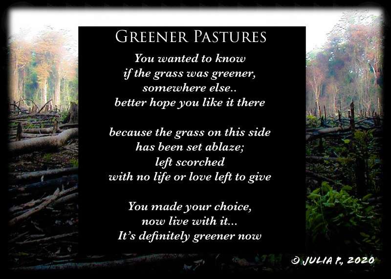 Visual Poem Greener Pastures