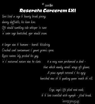 Image for the poem Reserata Carcerem LXI