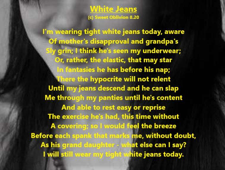 Visual Poem White Jeans