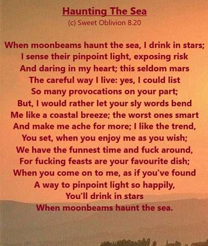 Visual Poem When moonbeams haunt the sea