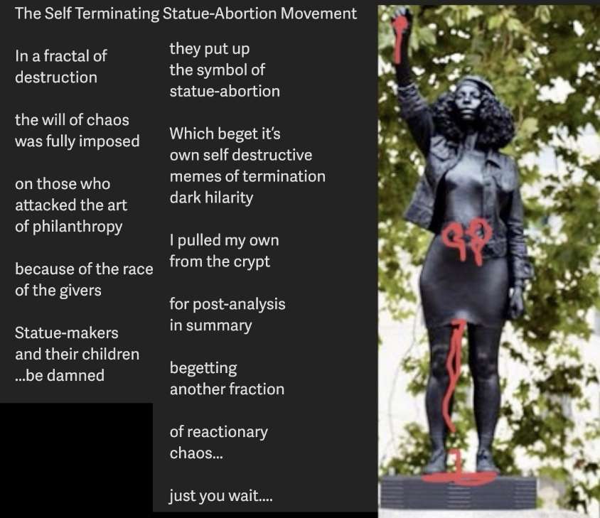 Visual Poem The Self Terminating Statue-Abortion Movement