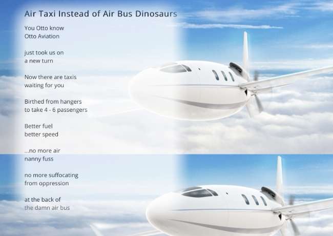 Visual Poem Air Taxi Instead of Air Bus Dinosaurs 