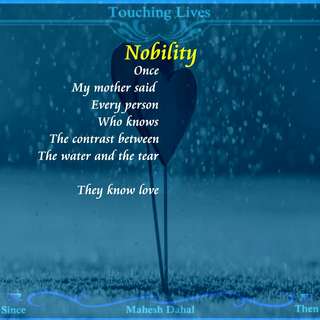 Image for the poem Nobility