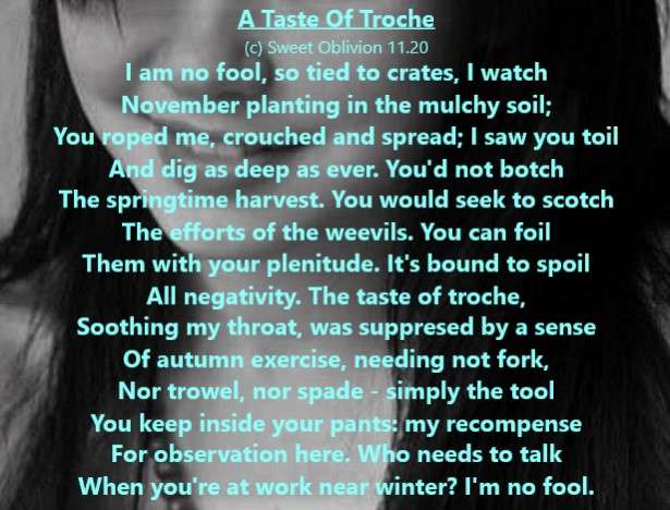 Visual Poem A Taste Of Troche