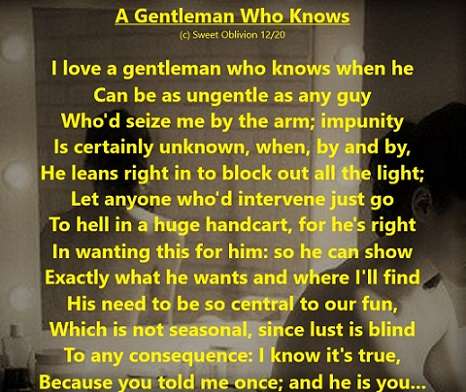 Visual Poem A gentleman who knows