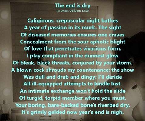 Visual Poem The end is dry