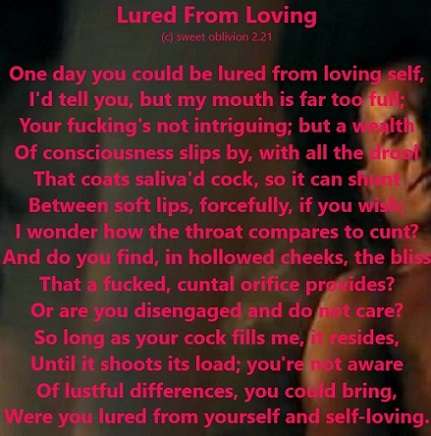 Visual Poem Lured From Loving