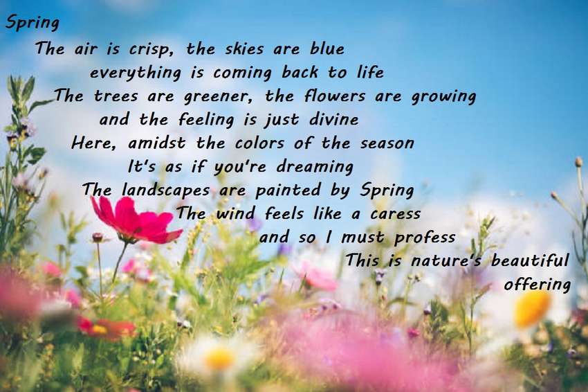 Upbeat Inspirational Poems Spring DU Poetry