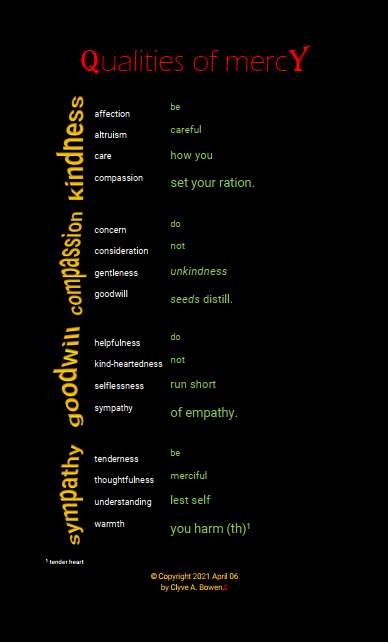 Visual Poem qualities of mercy ♫ visual version ♫