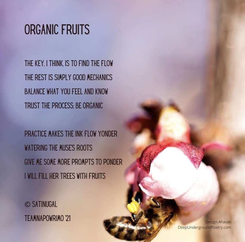 Visual Poem ORGANIC FRUITS